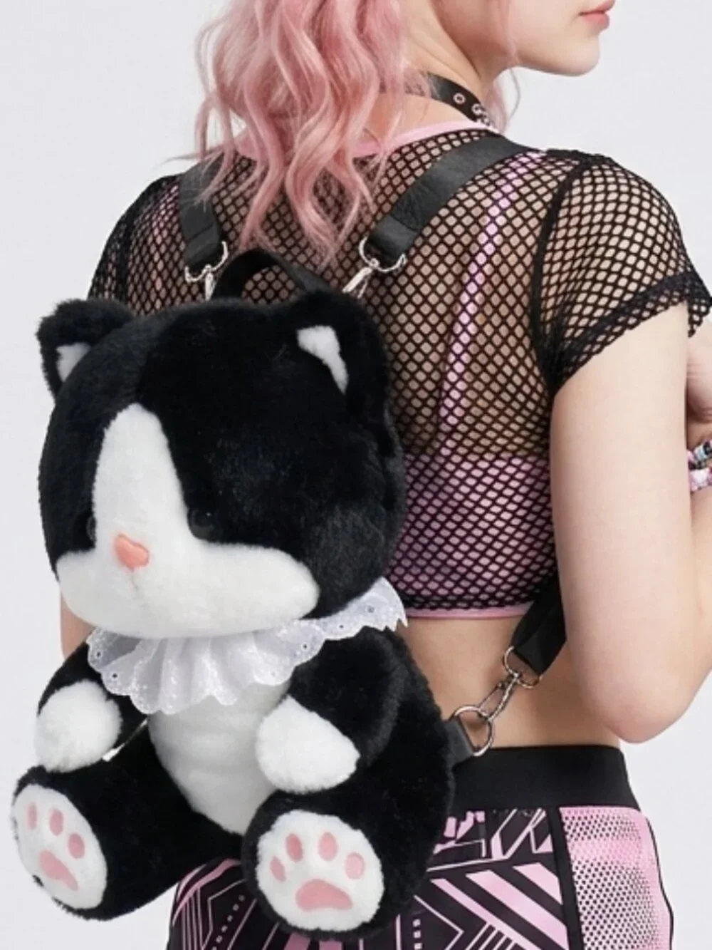 NEW SPOOKYVILLE CRITTERS Cute Tuxedo Cat Plush Backpack